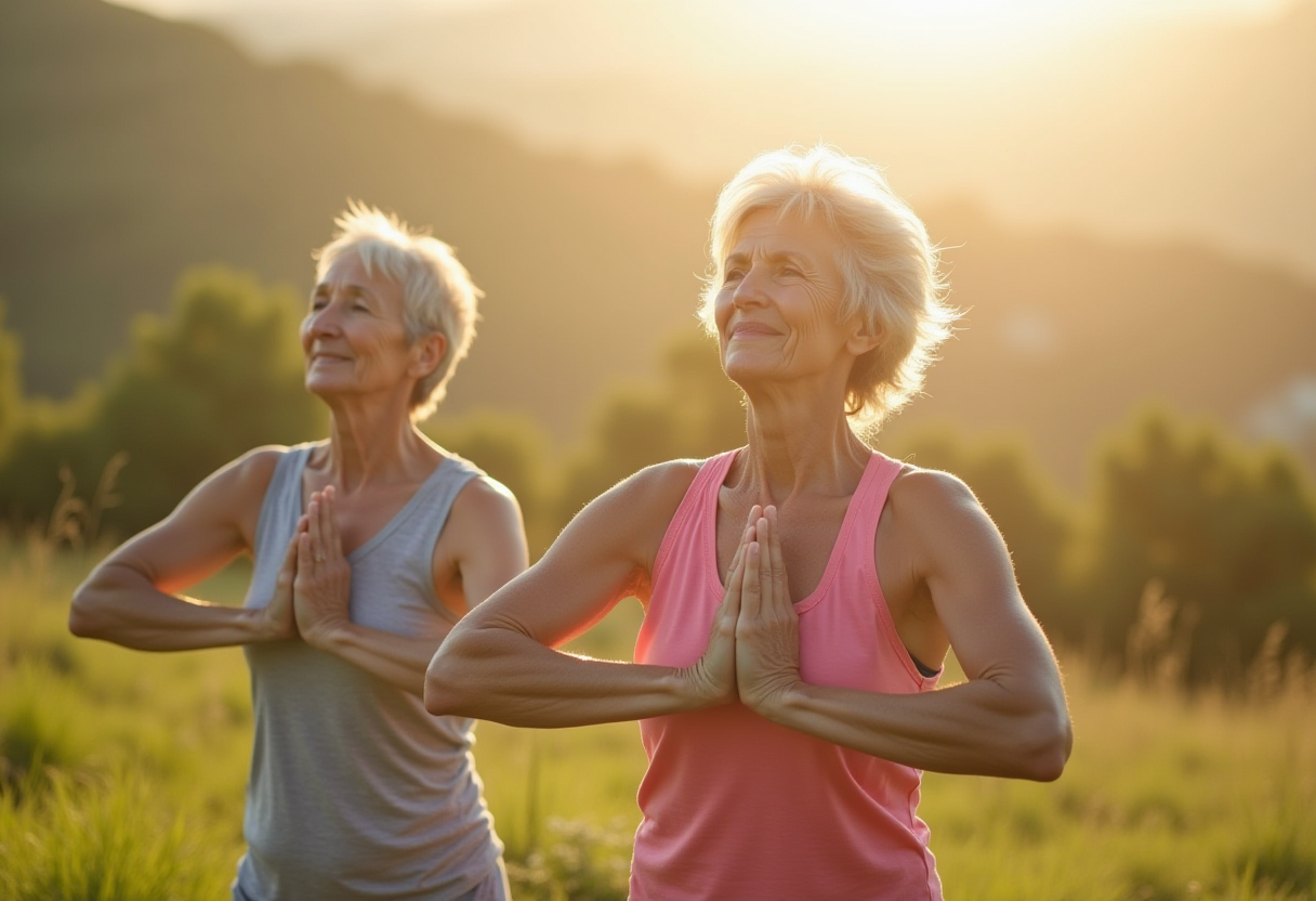 Спокійна атмосфера йоги для зрілого віку
